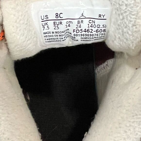 Jordan 1 Mid SE Baby/Toddler Shoes Night Maroon/Black/White/Total Orange Size 8C - Picture 5 of 5